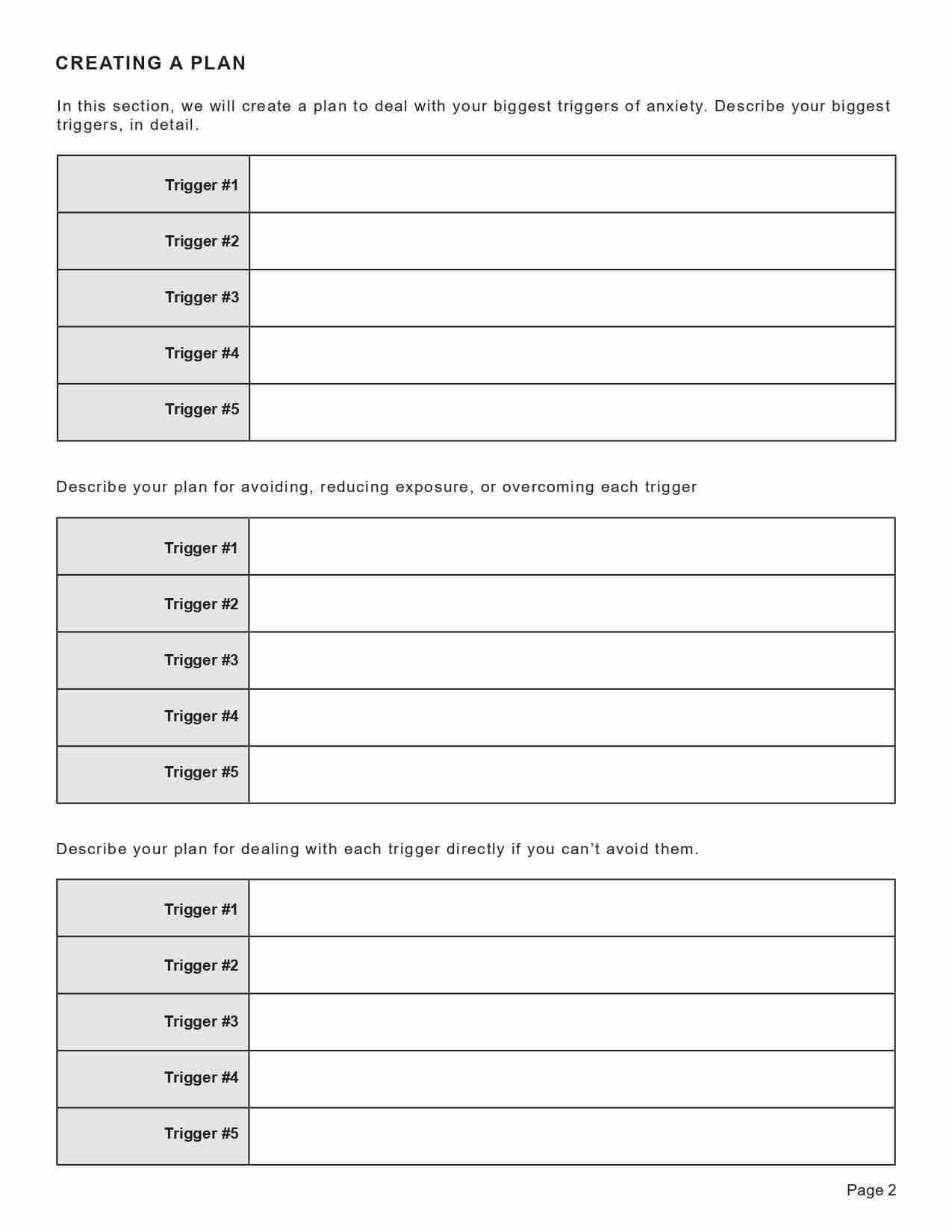 Anxiety Triggers Worksheet Editable Fillable Printable PDF TherapyByPro Anxiety Triggers Worksheet Editable Fillable Printable PDF TherapyByPro