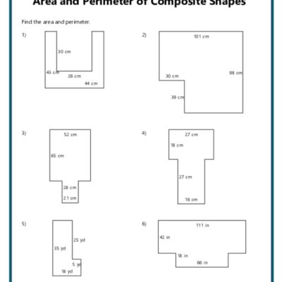 Area And Perimeter Of Composite Shapes K12 Math Worksheets