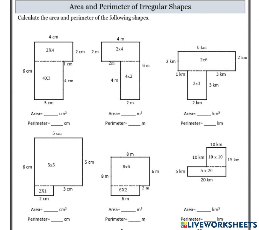 Area And Perimeter Of Irregular Shape Answers Online Exercise For Worksheets Library Area And Perimeter Of Irregular Shape Answers Online Exercise For Worksheets Library