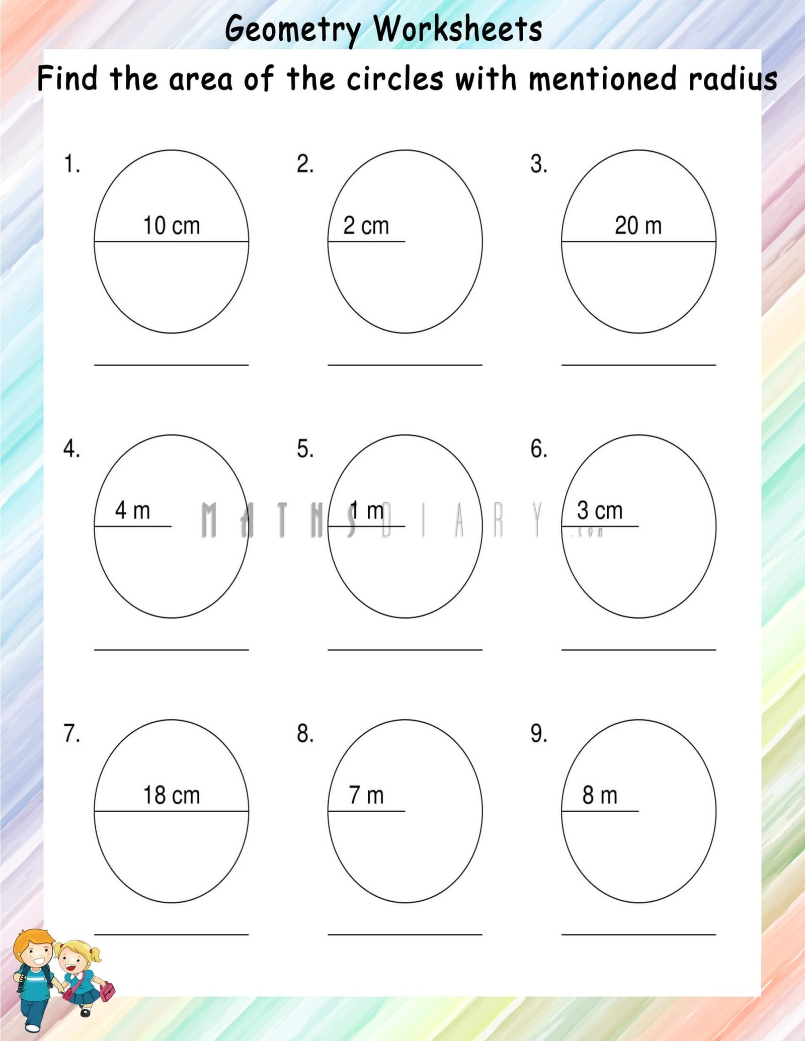 Area Of Circles Worksheets Math Worksheets MathsDiary Area Of Circles Worksheets Math Worksheets MathsDiary