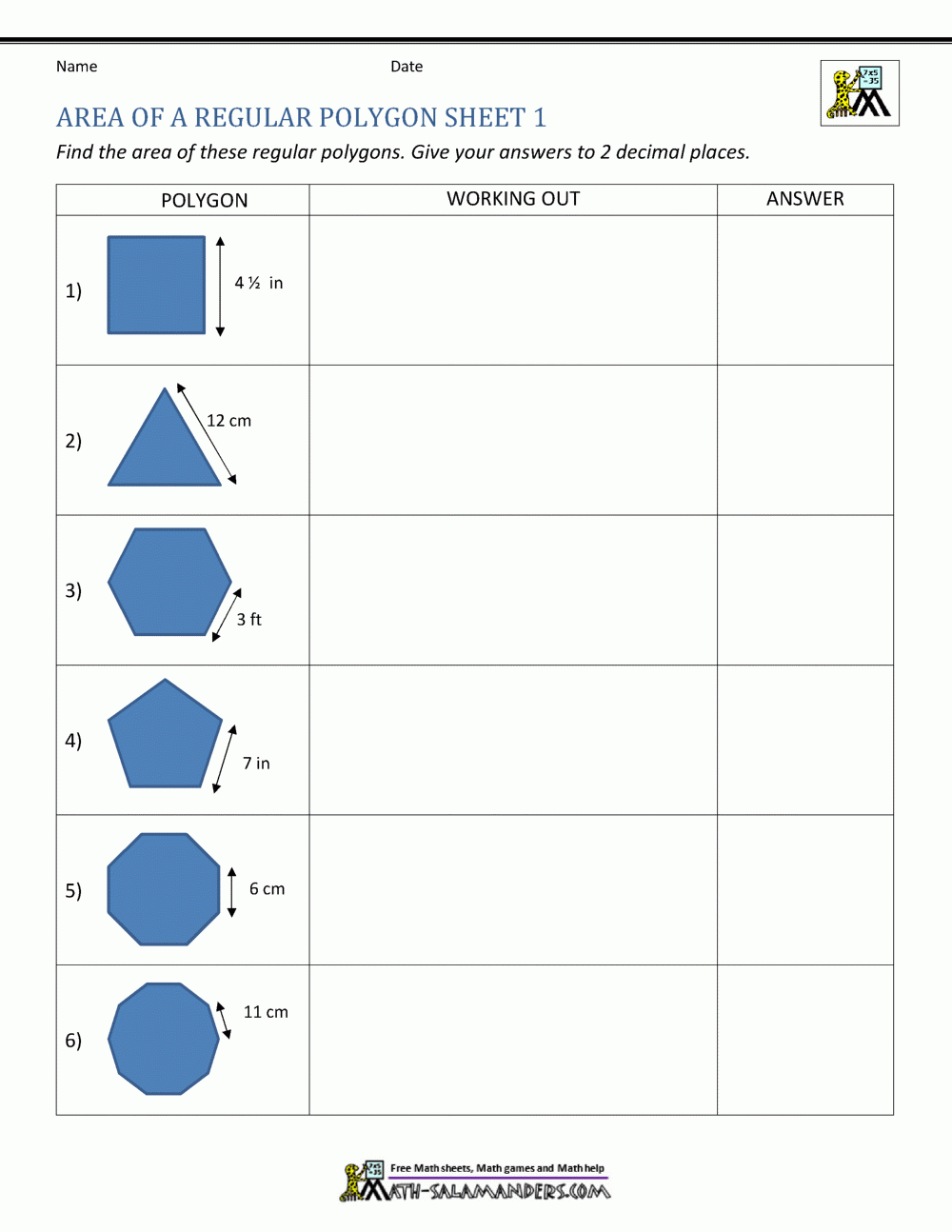 Area Of Regular Polygon Calculator