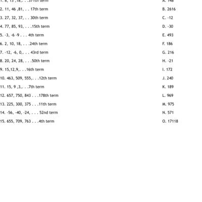 Arithmetic Sequence Worksheet WordMint