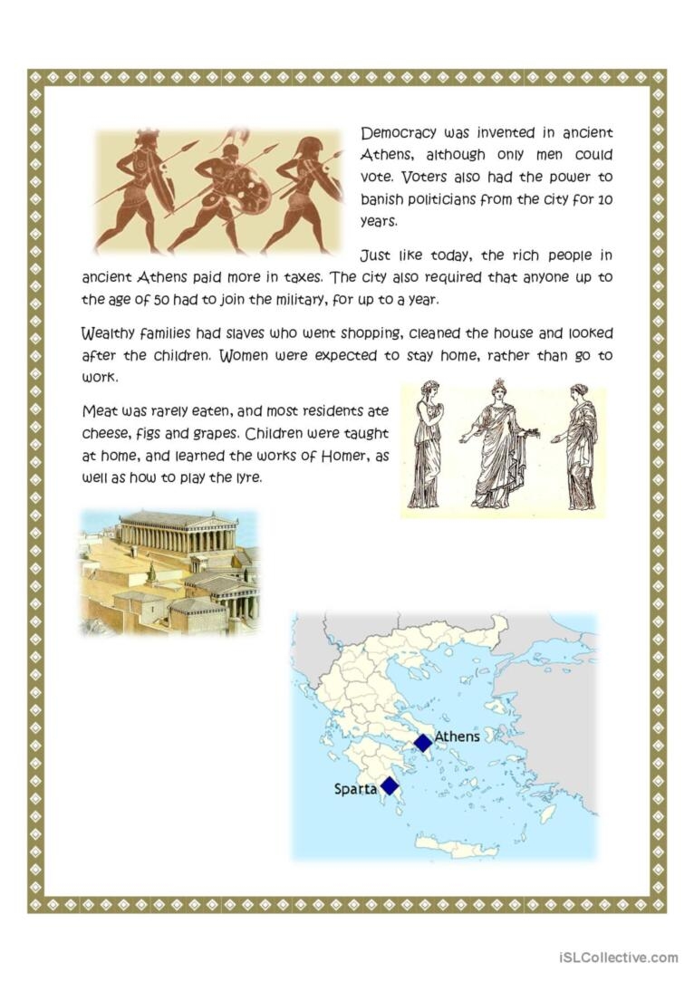 Athens The Ancient Greek City State English ESL Worksheets Pdf Doc