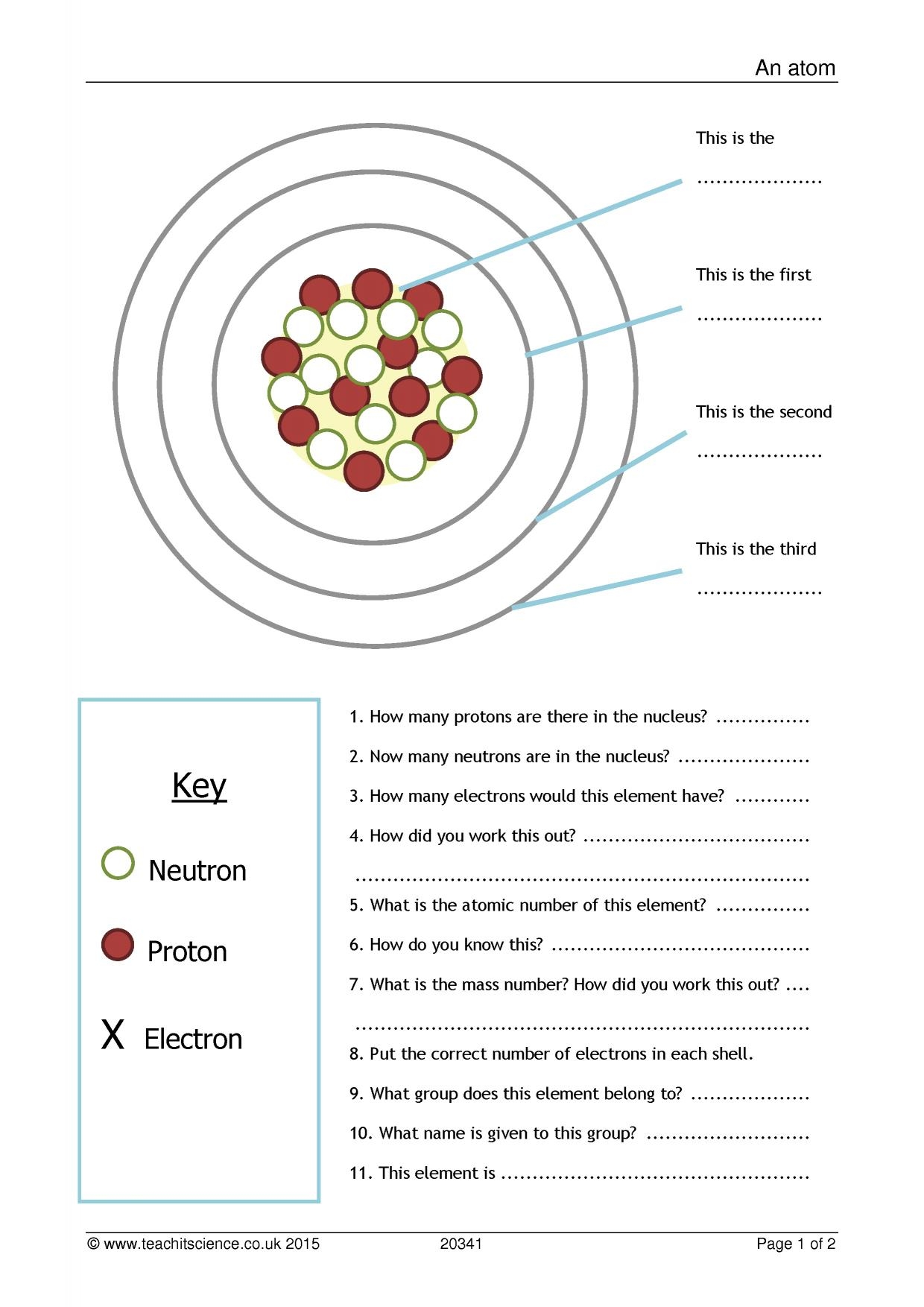 atom worksheet pdf
