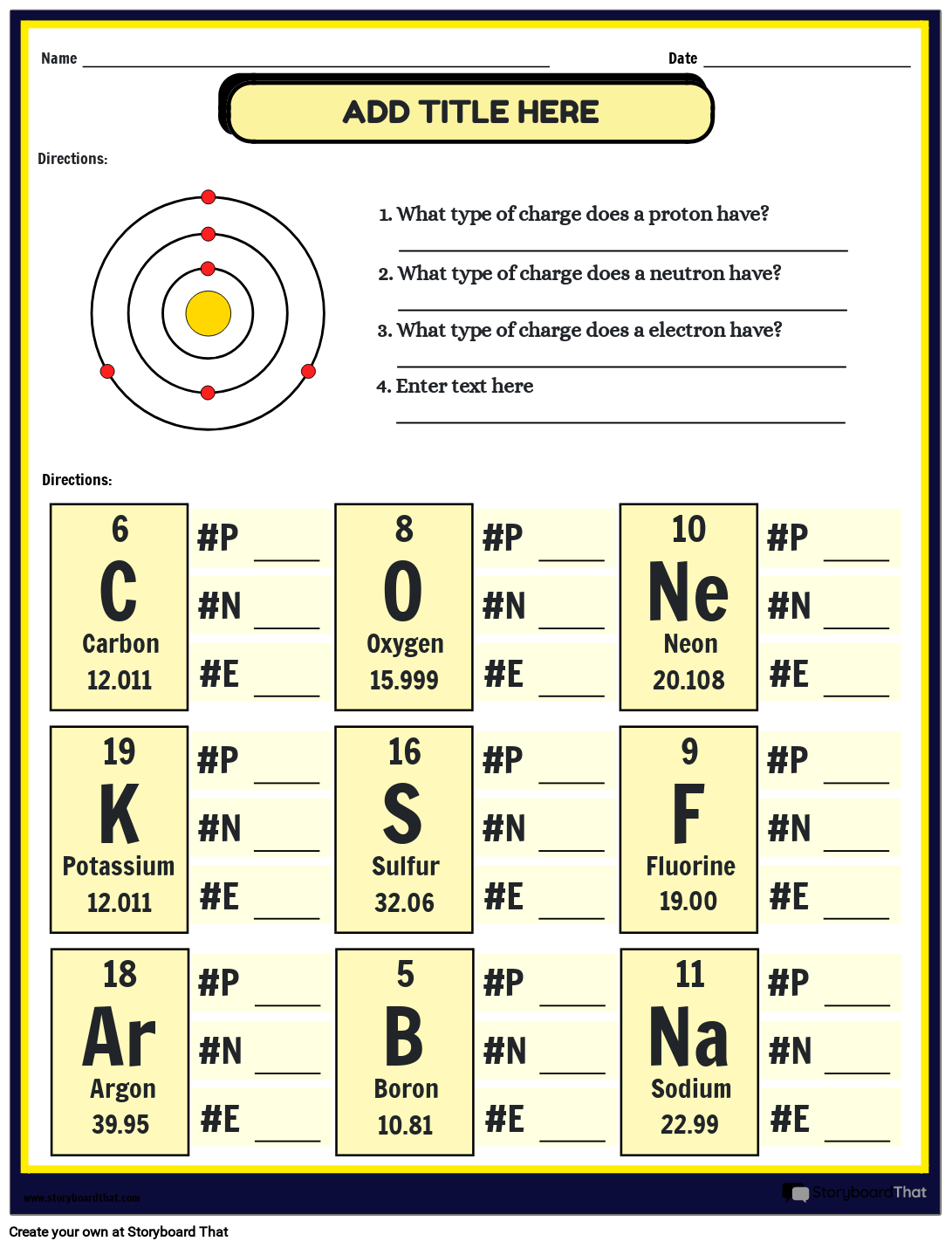Atoms Molecules Worksheets Free Science Tools