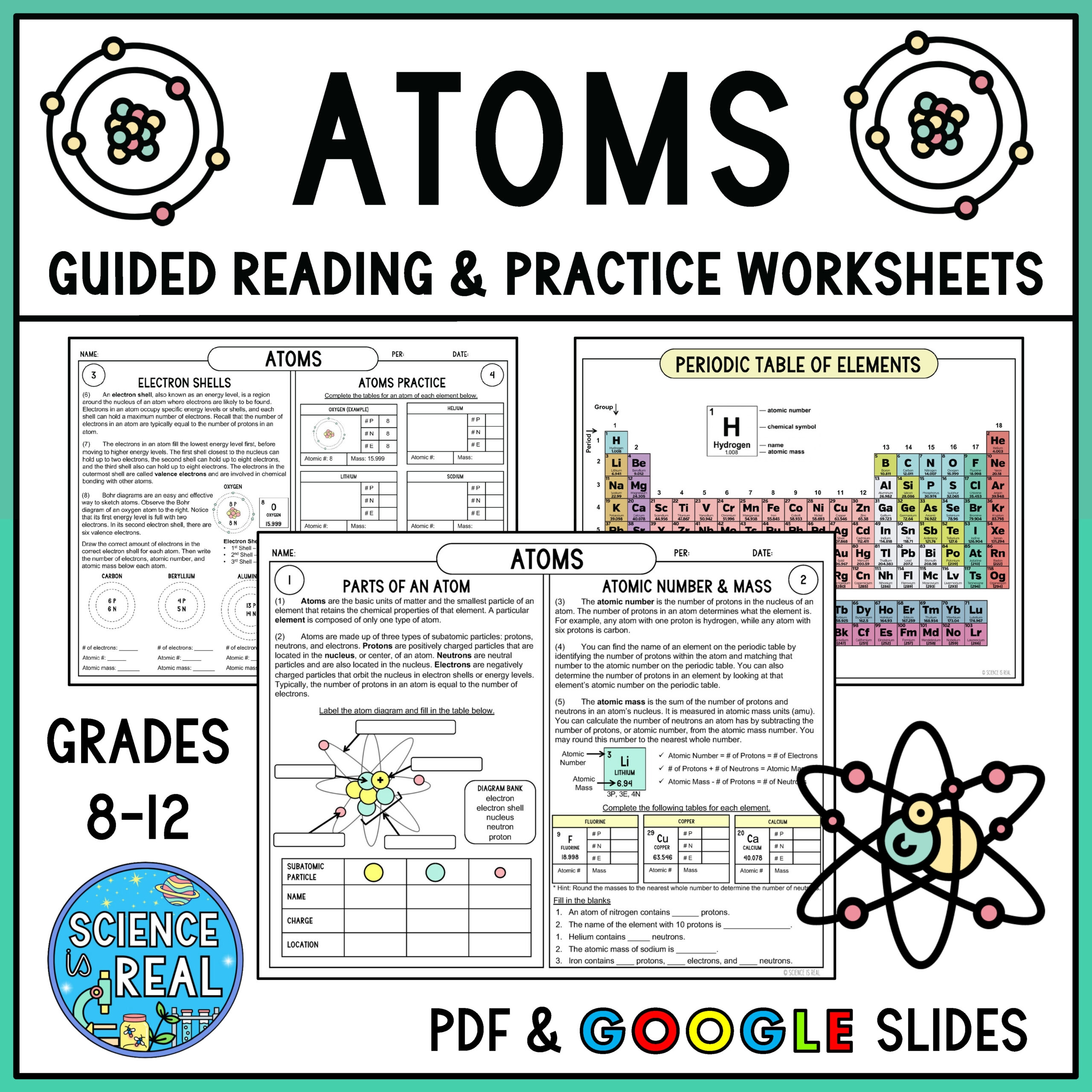 Atoms Worksheet Atoms Reading Comprehension And Questions Classful