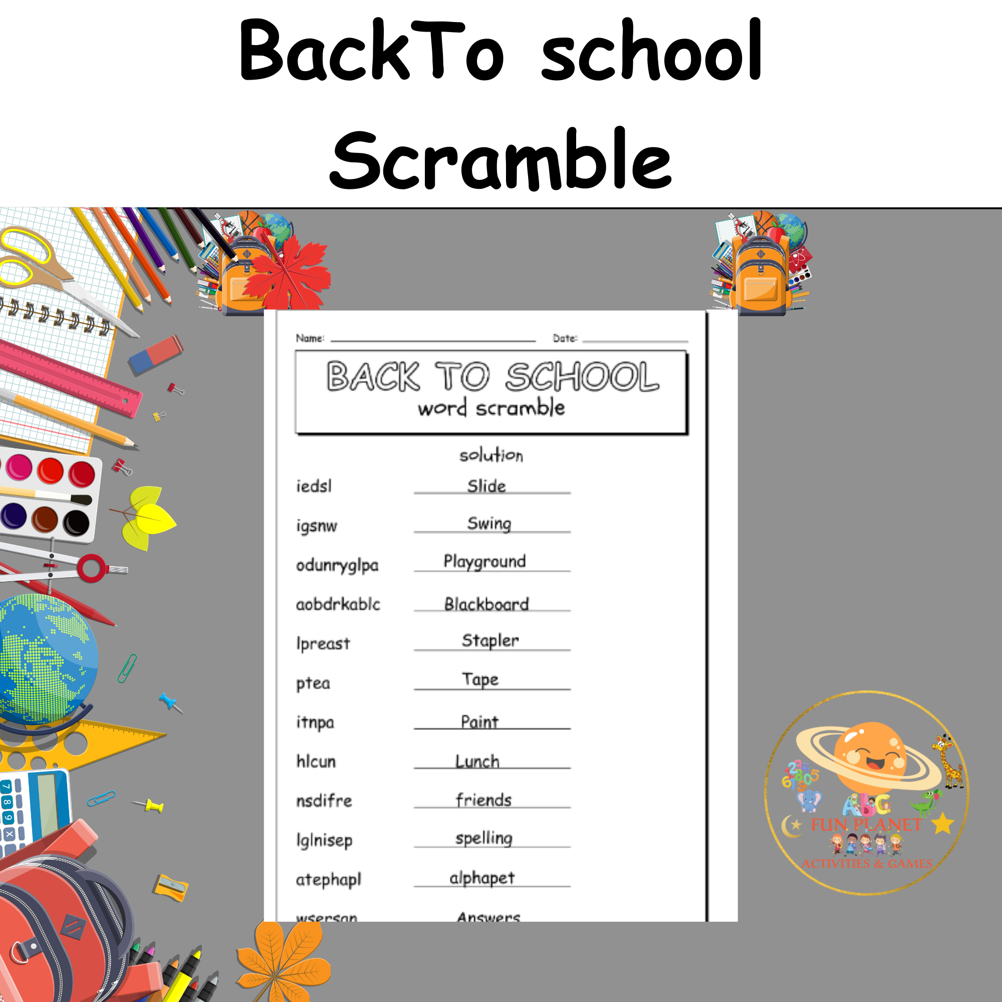 scrambled words worksheet with answers scrambled words worksheet with answers