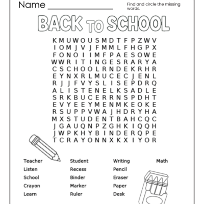 Back To School Worksheets For Kids ABCmouse