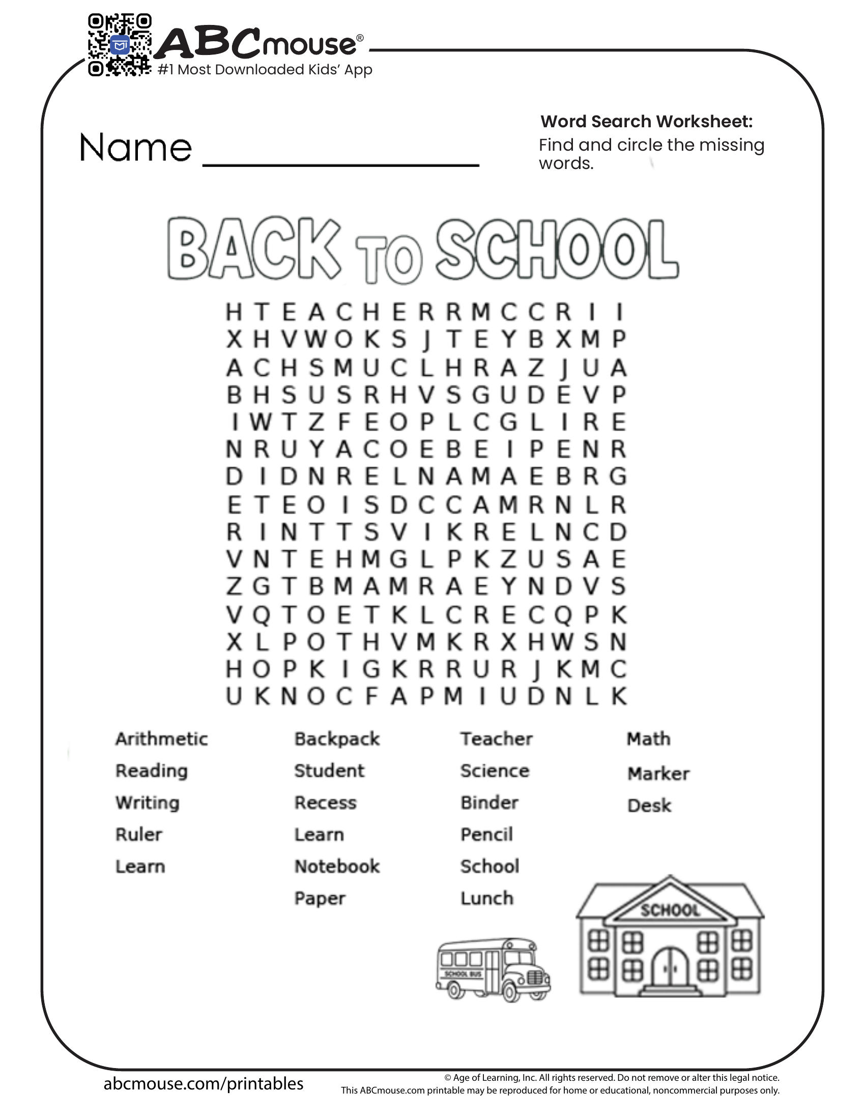 Back To School Worksheets For Kids ABCmouse Back To School Worksheets For Kids ABCmouse