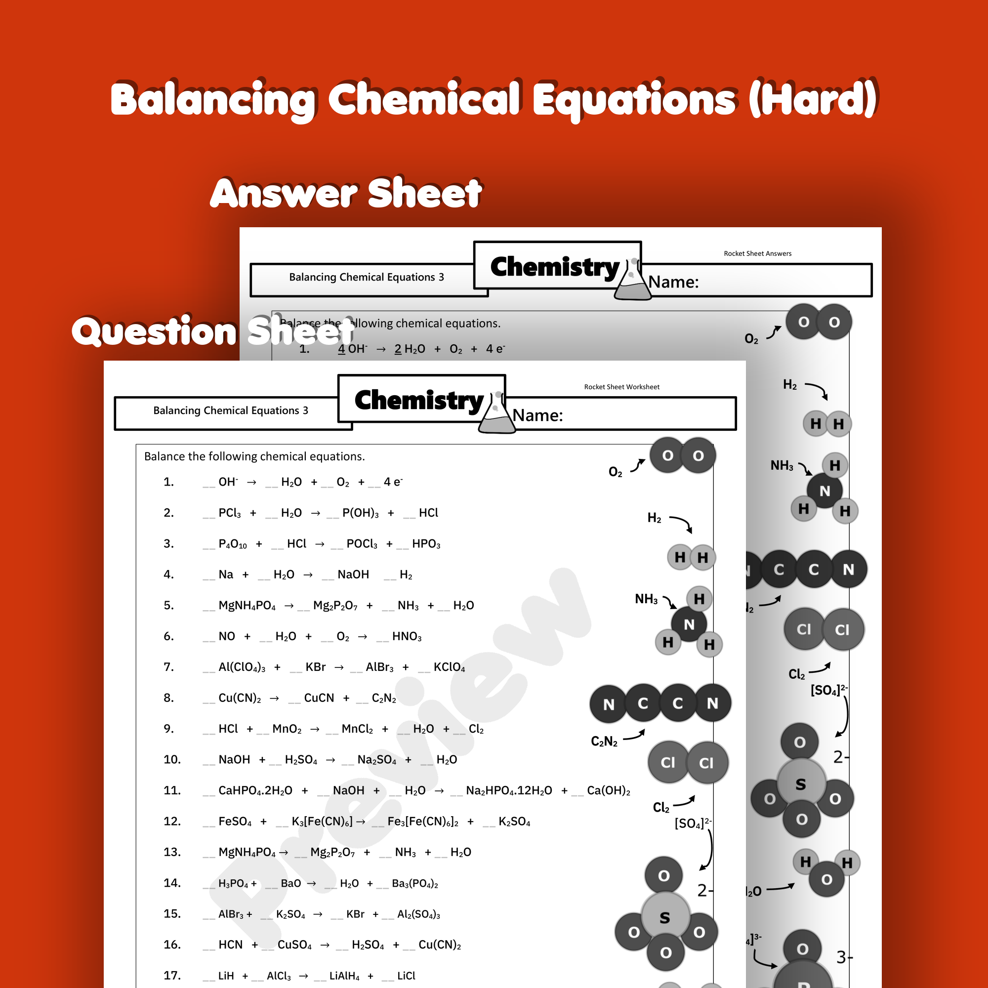 balancing equations worksheet and answers