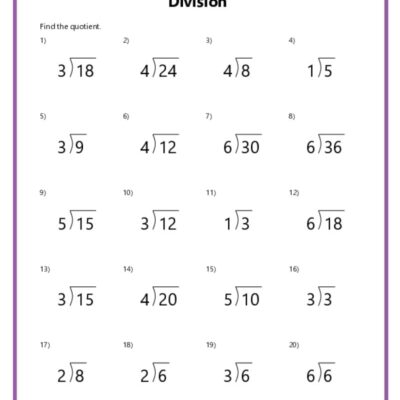 Basic Division Worksheets