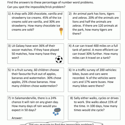 Basic Percentage Word Problems