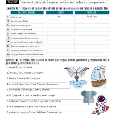 Basic Sentence Structure In Spanish PDF Worksheet Spanish Learning Lab
