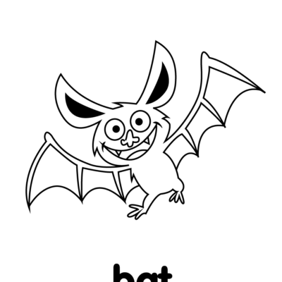 Bat Coloring Page Super Simple