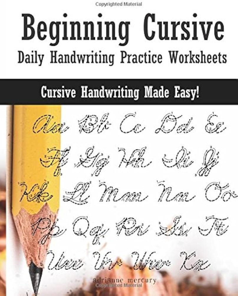 Beginning Cursive Daily Handwriting Practice Worksheets Mercury Adrianne 9781545327517 Amazon Books