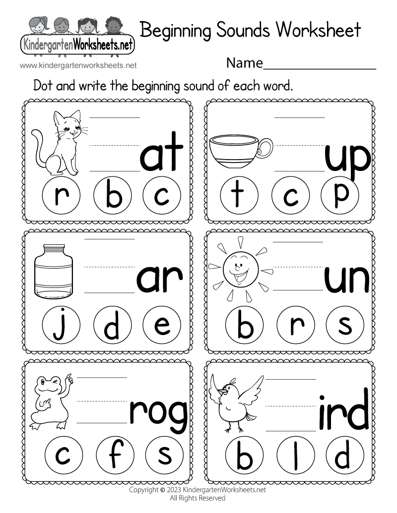 Beginning Sounds Worksheet Free Printable Digital PDF