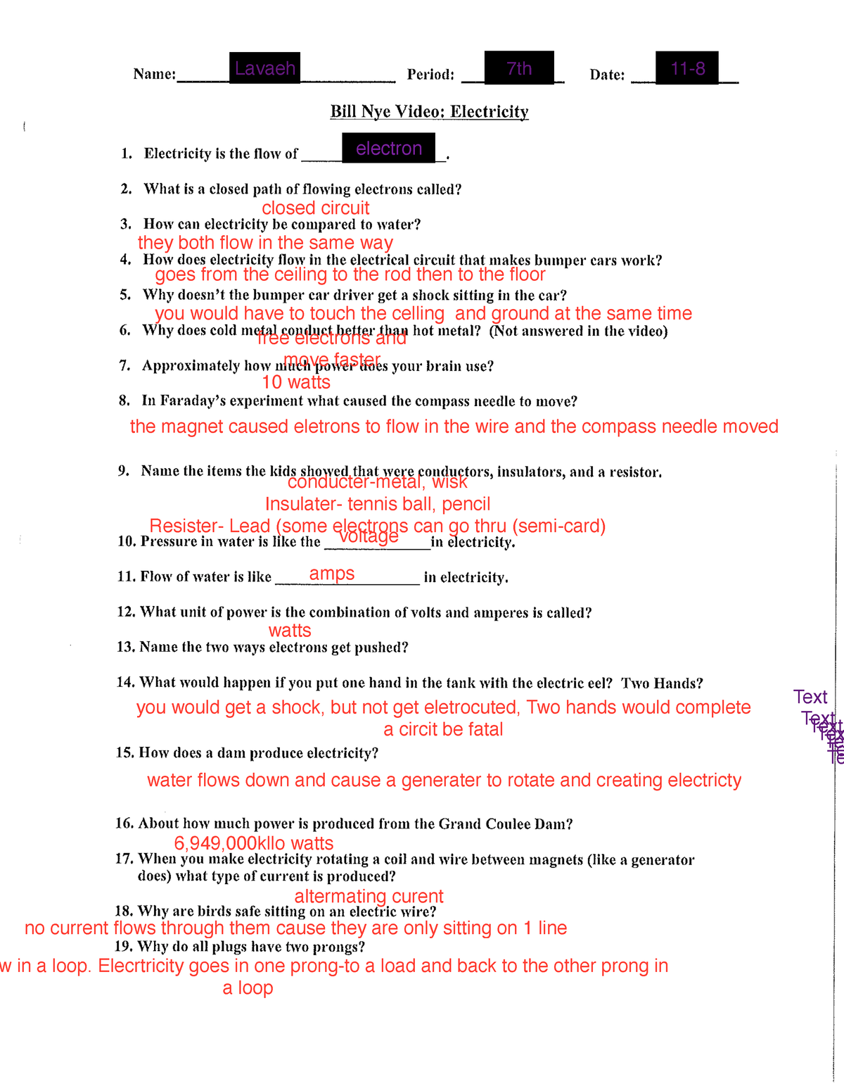 Bill Nye Electricity Its A Full Answer Key To The Bill Nye Worksheets Library