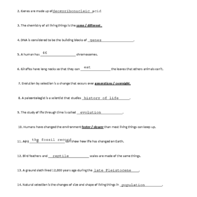 Bill Nye Evolution Video Worksheet Kennisha Bush 4 23 25 Studocu