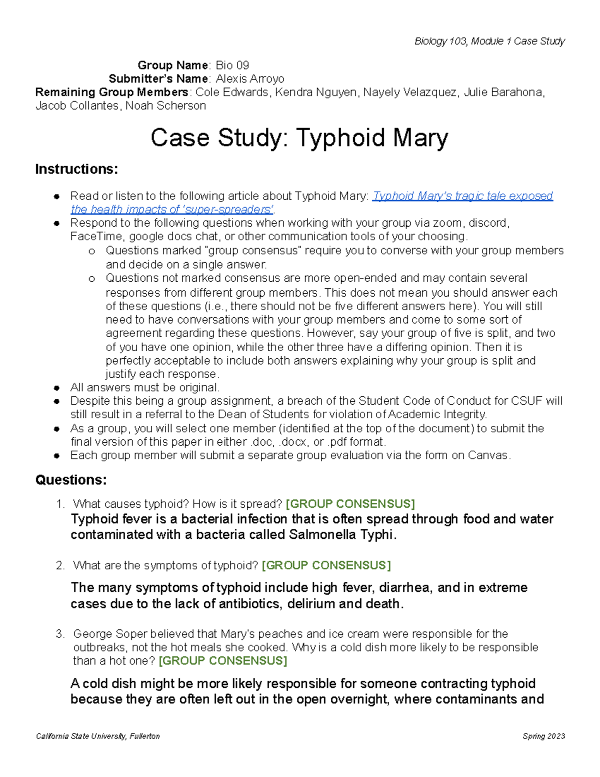 Biology 103 M1 Case Study Analyzing Typhoid Mary By Group 9 Studocu Biology 103 M1 Case Study Analyzing Typhoid Mary By Group 9 Studocu