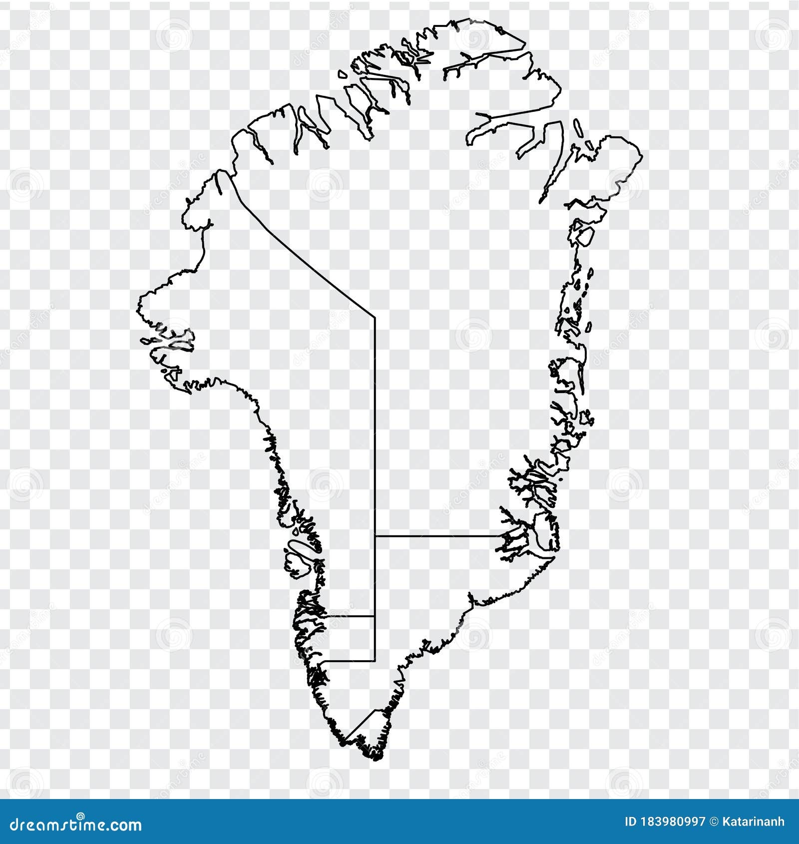 Blank Map Greenland High Quality Map Greenland With Provinces On Transparent Backgroun Stock Vector Illustration Of Background Kingdom 183980997
