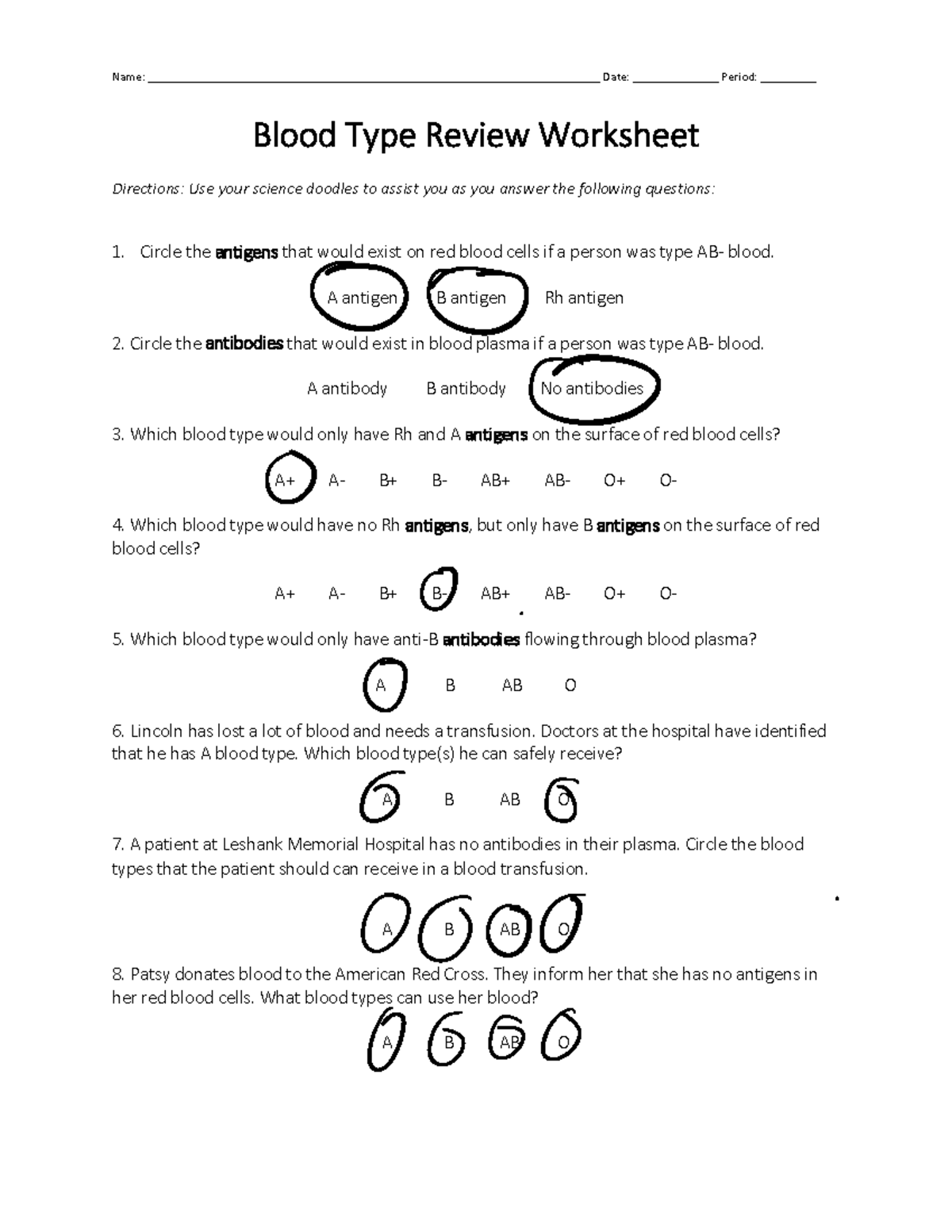 Blood Type Review Worksheet Jeferson Chavez Quijada Studocu Blood Type Review Worksheet Jeferson Chavez Quijada Studocu