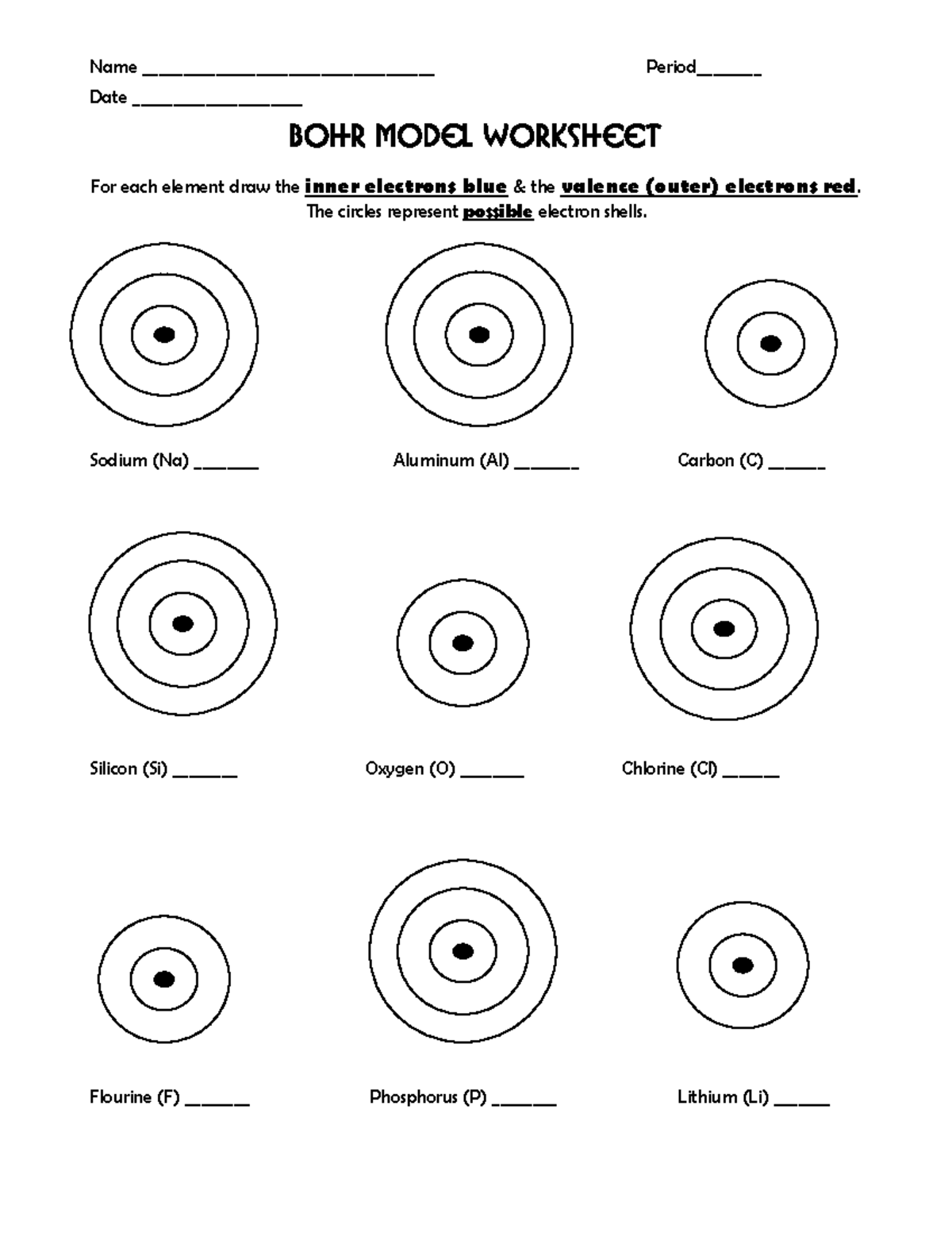 Bohr Model Worksheet For Chemistry Elements Electron Shells Studocu Bohr Model Worksheet For Chemistry Elements Electron Shells Studocu