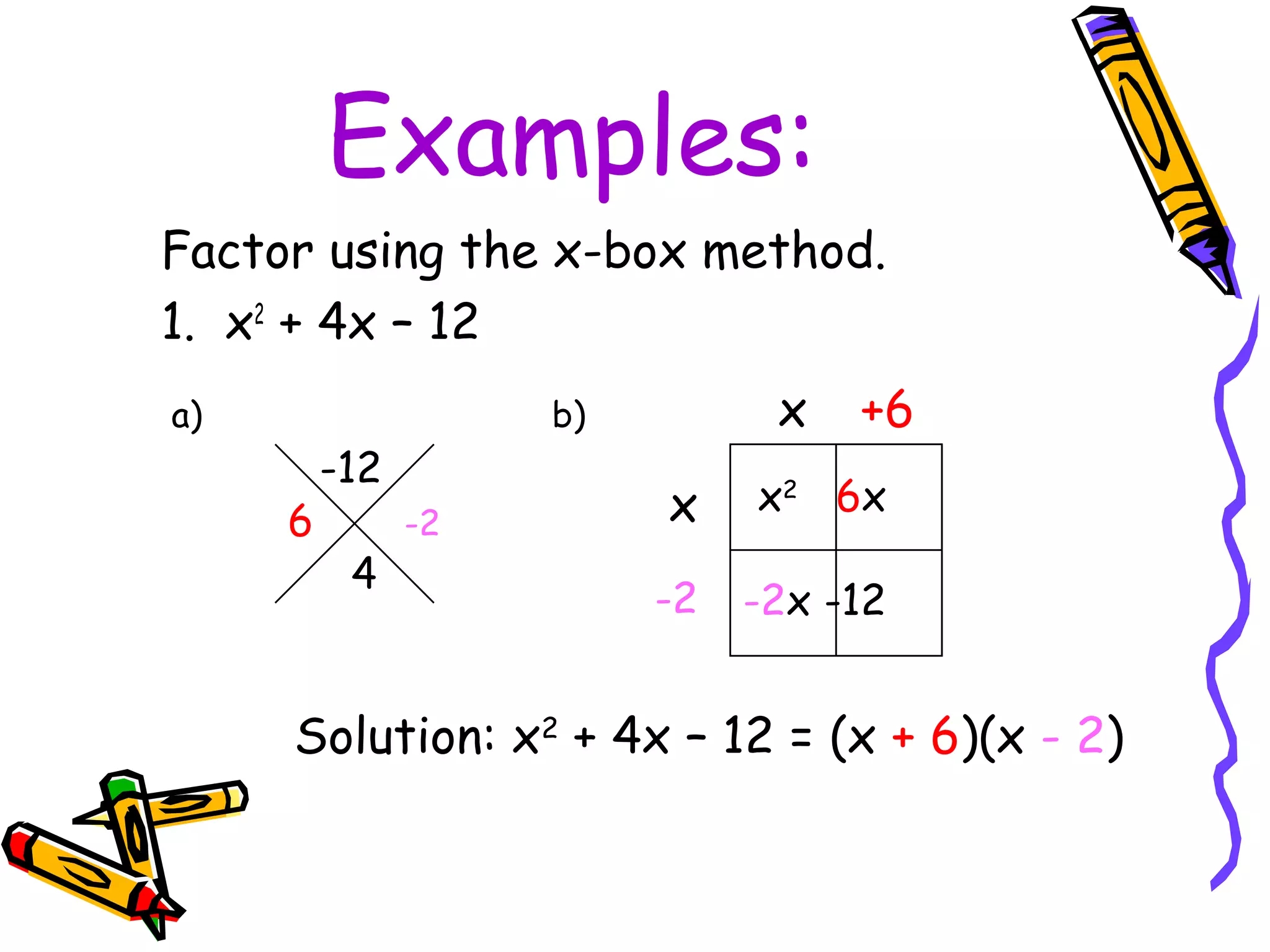 factoring box method worksheet pdf