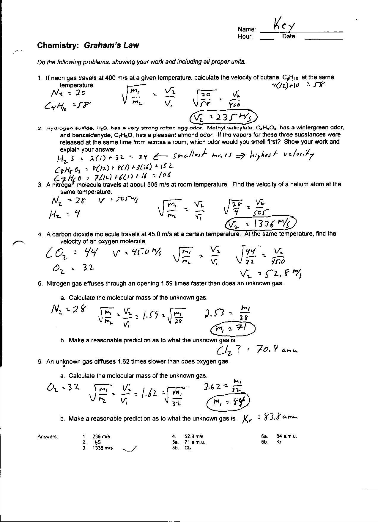 boyle's law worksheet answer key