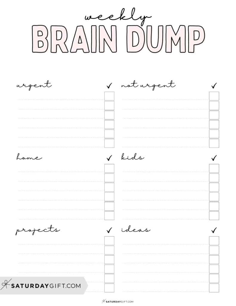 Brain Dump Worksheet 23 Cute Free Printables Brain Dump Worksheet 23 Cute Free Printables