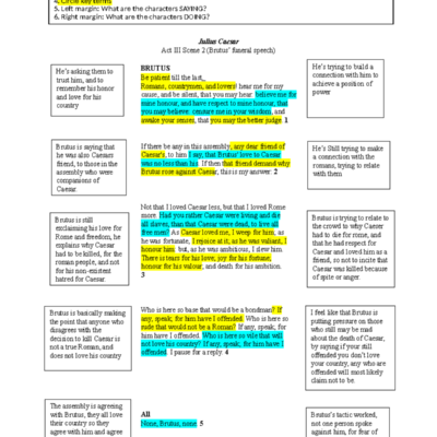 Brutus Funeral Speech Analysis Julius Caesar Act III Scene 2 Studocu