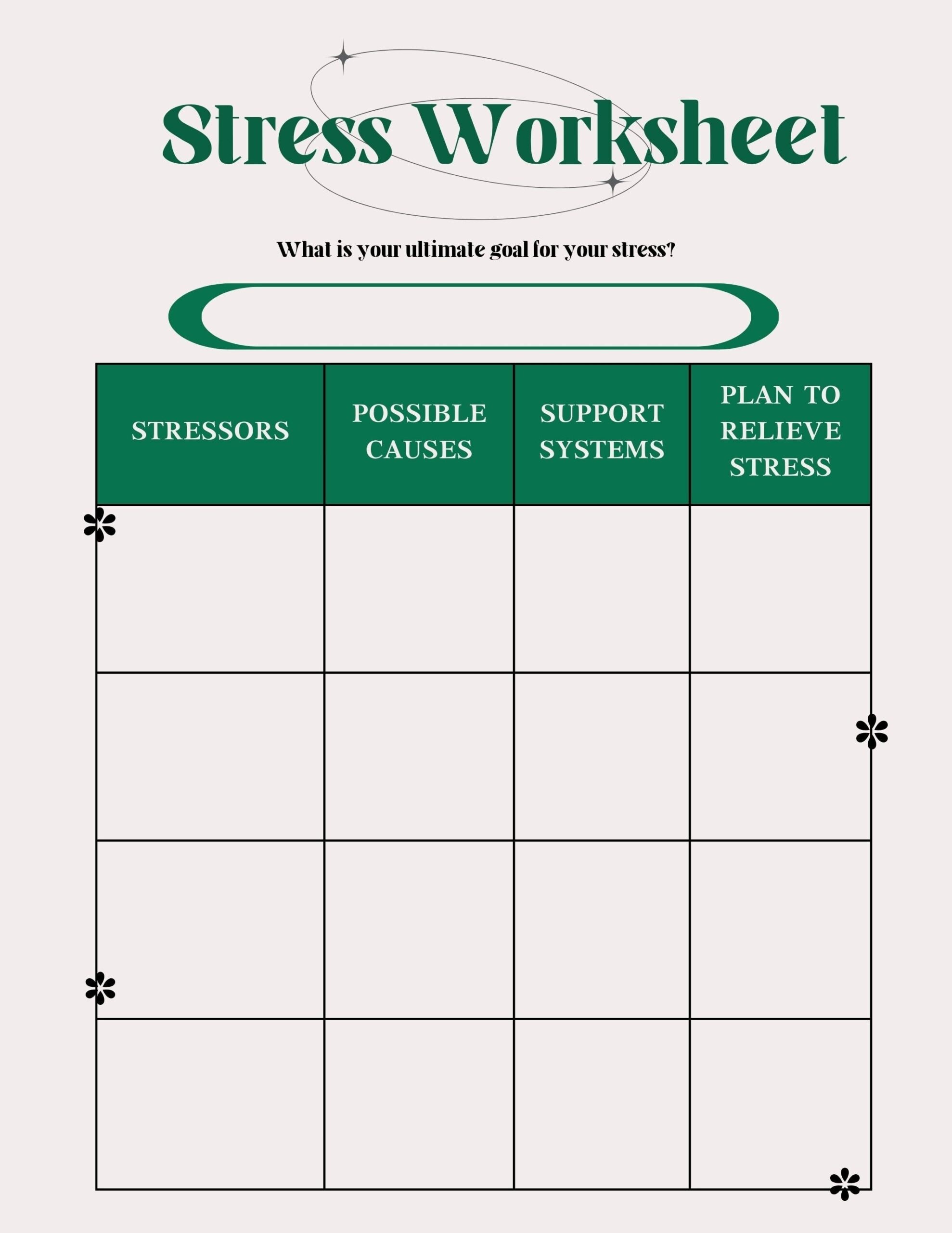 stress worksheets for adults pdf