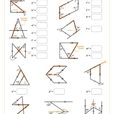 Calculating Angles B With Clues Worksheet PDF Printable Geometry Worksheet Cazoom Math