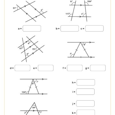 Calculating Angles On Parallel Lines With Transversals C Worksheet Fun And Engaging 8th Grade PDF Worksheets Cazoom Math