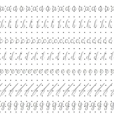 Calligraphy Practice Sheets And Guide For Journals And Planners uppercase Lowercase Letters PDF Light Grey Dot Grid PDF002 Etsy