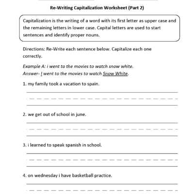 Capitalization Worksheets Free Printable Grammar Practice