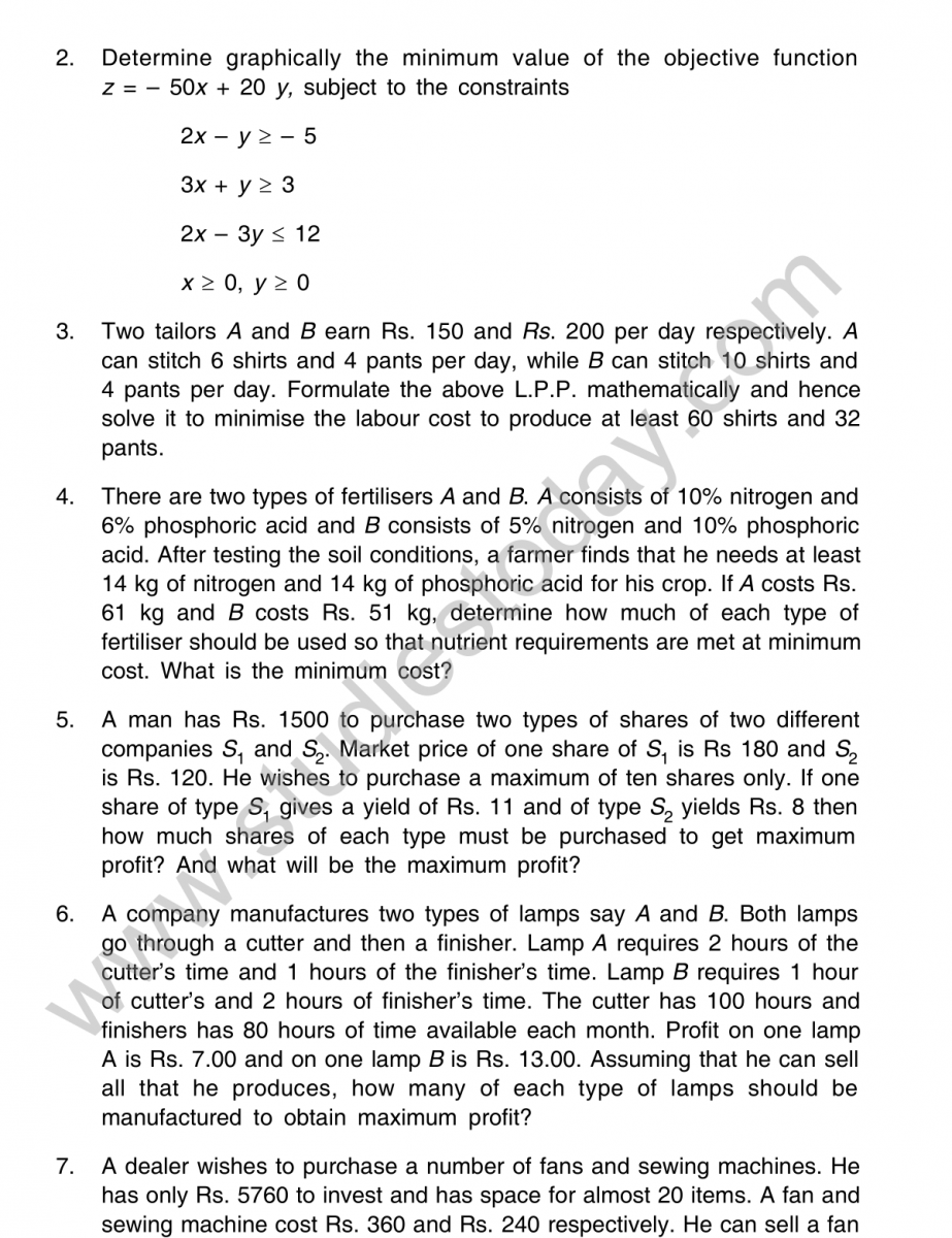linear programming worksheet with answers linear programming worksheet with answers