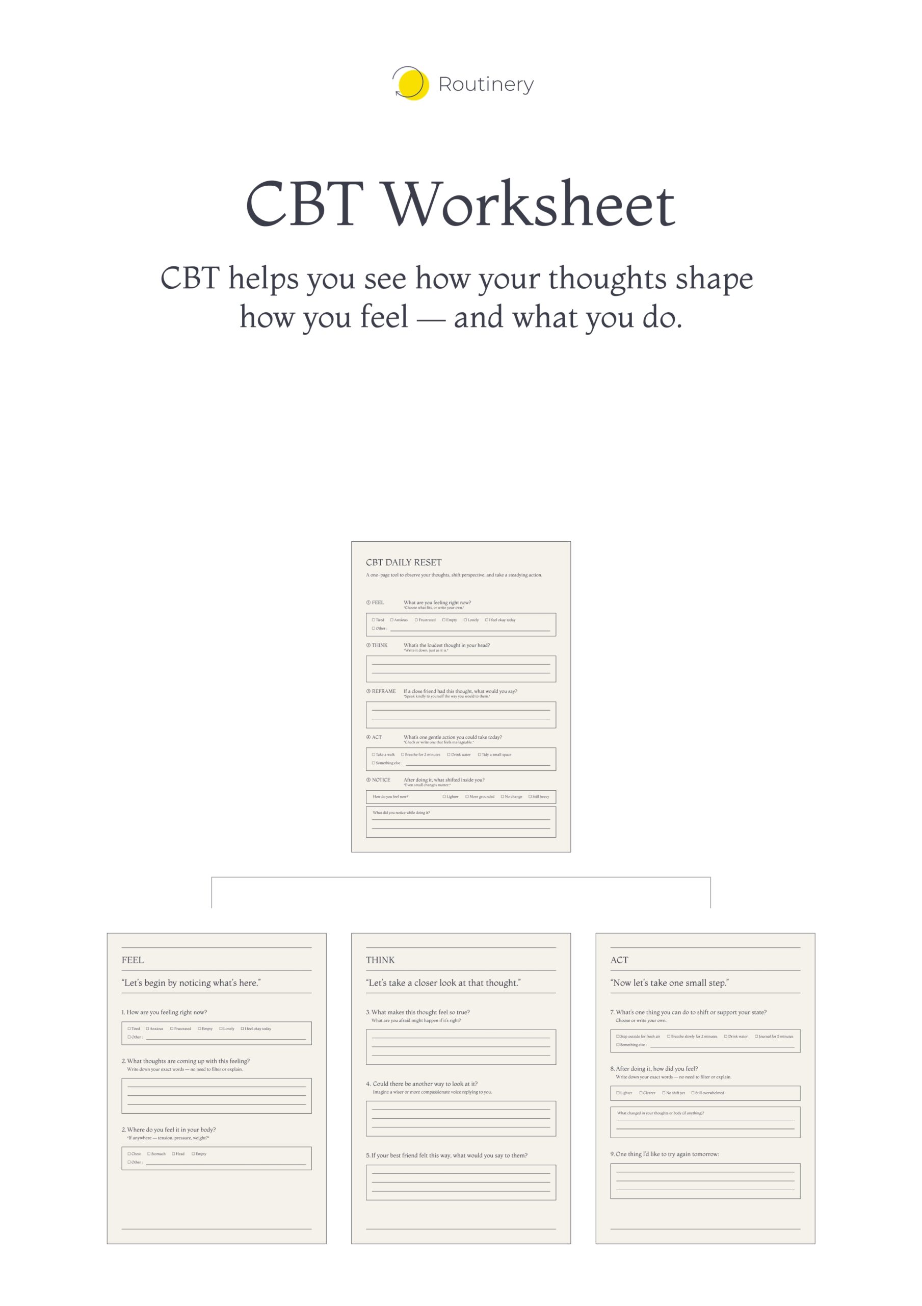 CBT Therapy Worksheets Fortress