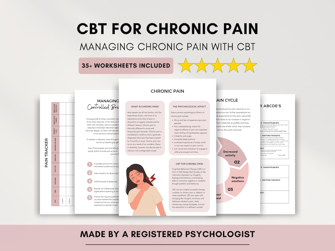 CBT Worksheets Chronic Pain Management Therapist Resource digital Download Etsy