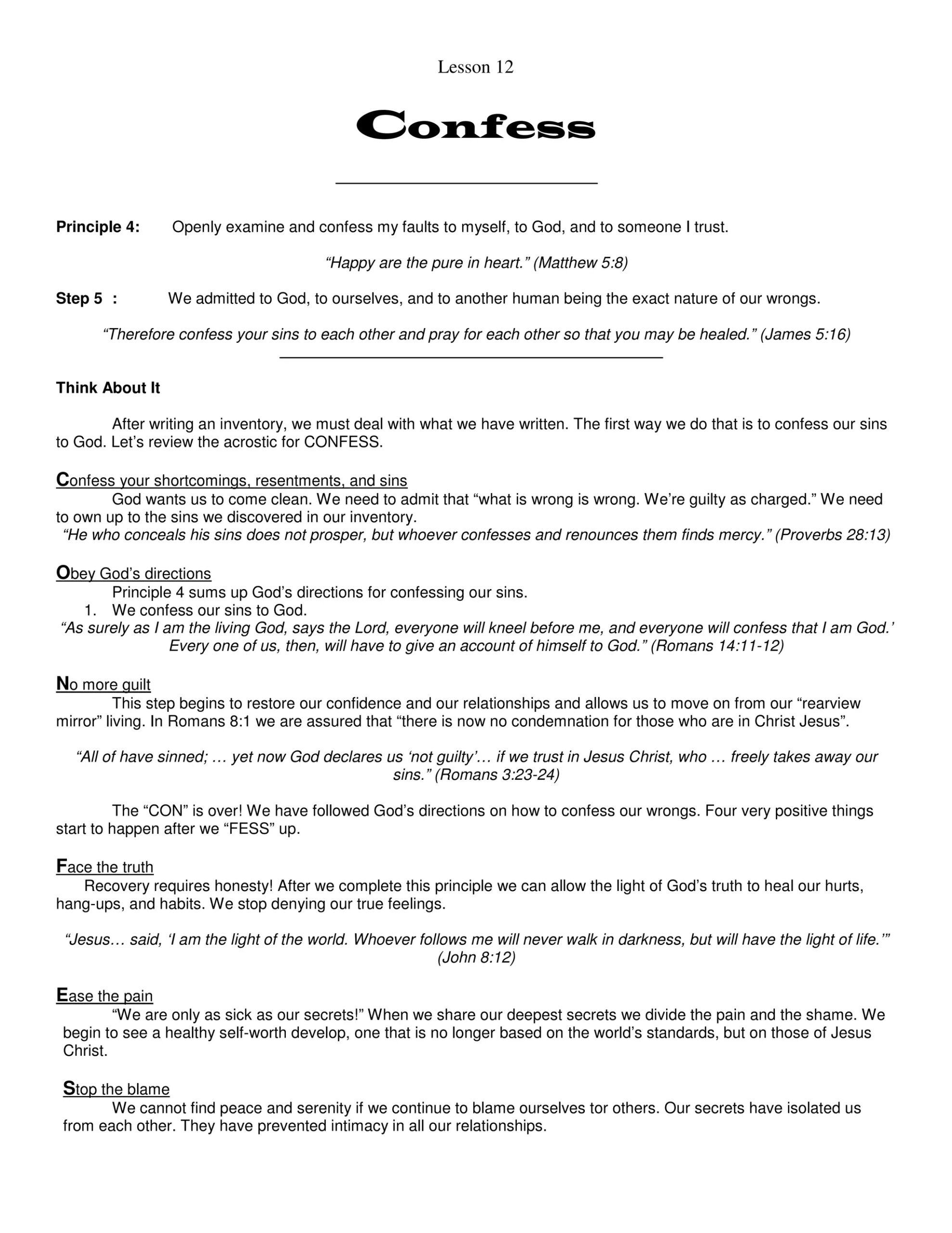 Celebrate Recovery Lesson 12 Addiction PDF Celebrate Recovery Lesson 12 Addiction PDF