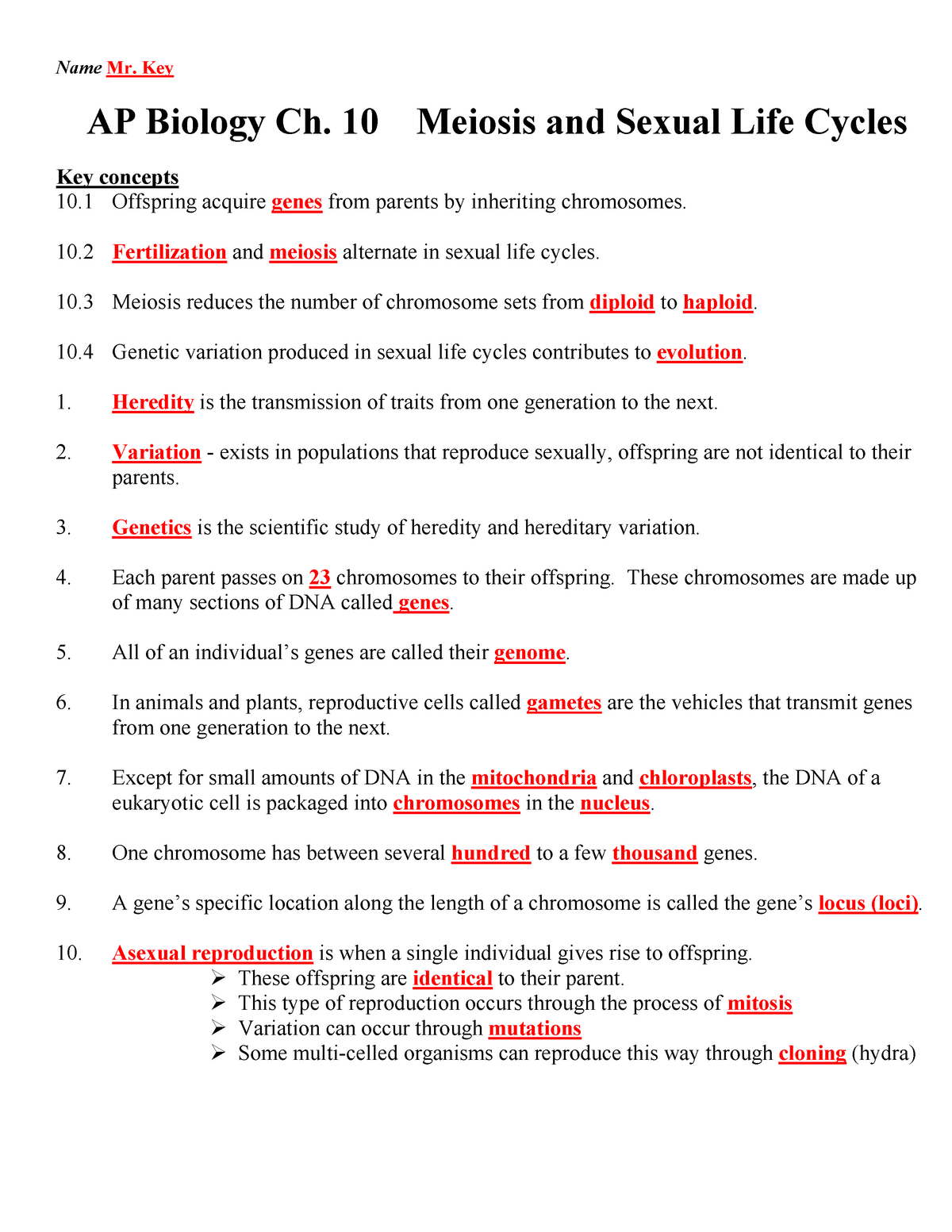 meiosis pogil worksheet answers