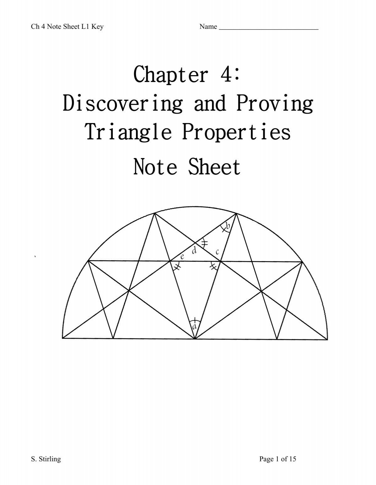 Ch 4 Notesheet Key Ch 4 Notesheet Key