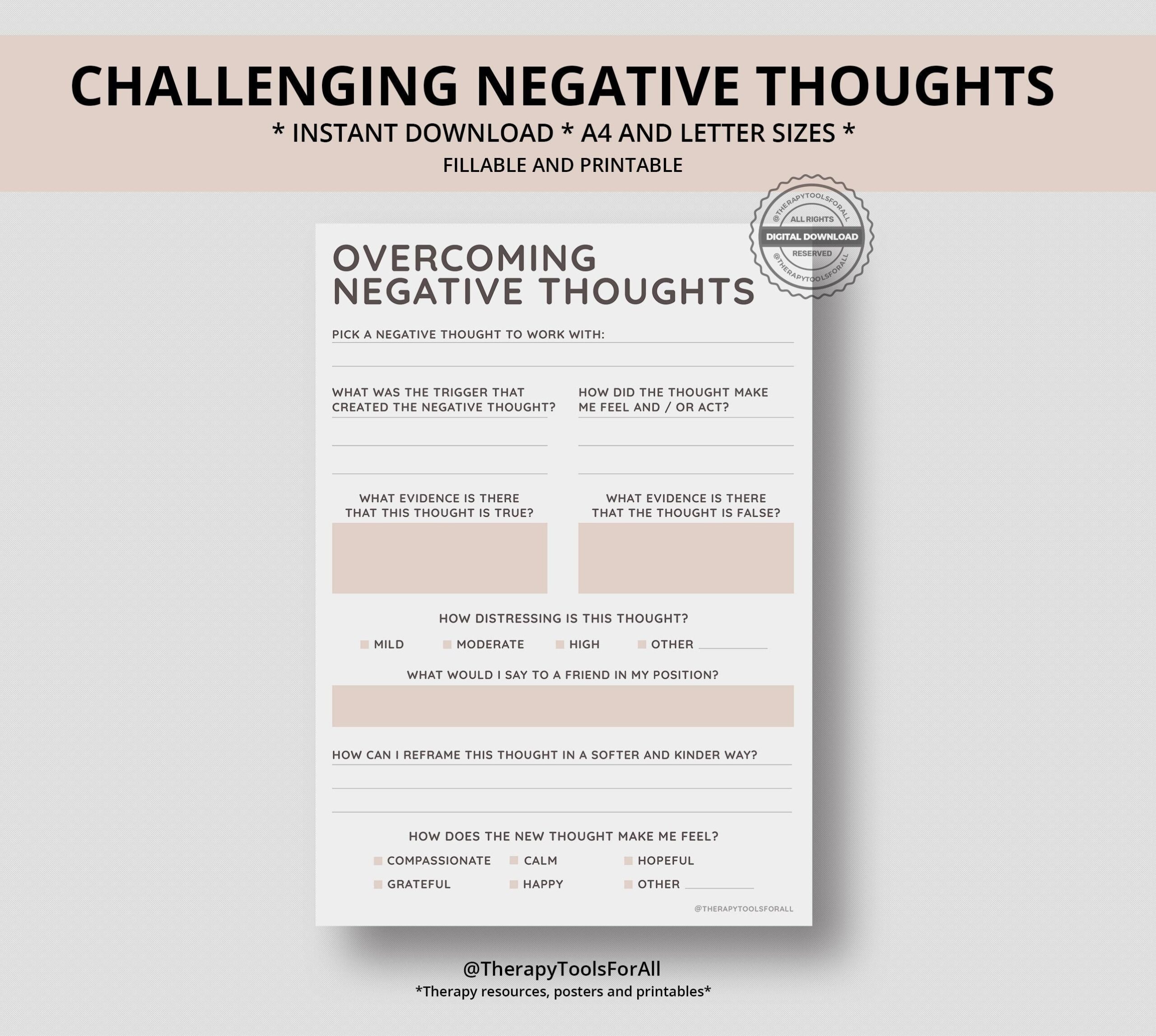 Challenging Negative Thoughts CBT Printable Worksheet Journal Inserts Planner Notebook Self Help Tool Therapy Mental Health Counseling Aid Etsy Challenging Negative Thoughts CBT Printable Worksheet Journal Inserts Planner Notebook Self Help Tool Therapy Mental Health Counseling Aid Etsy