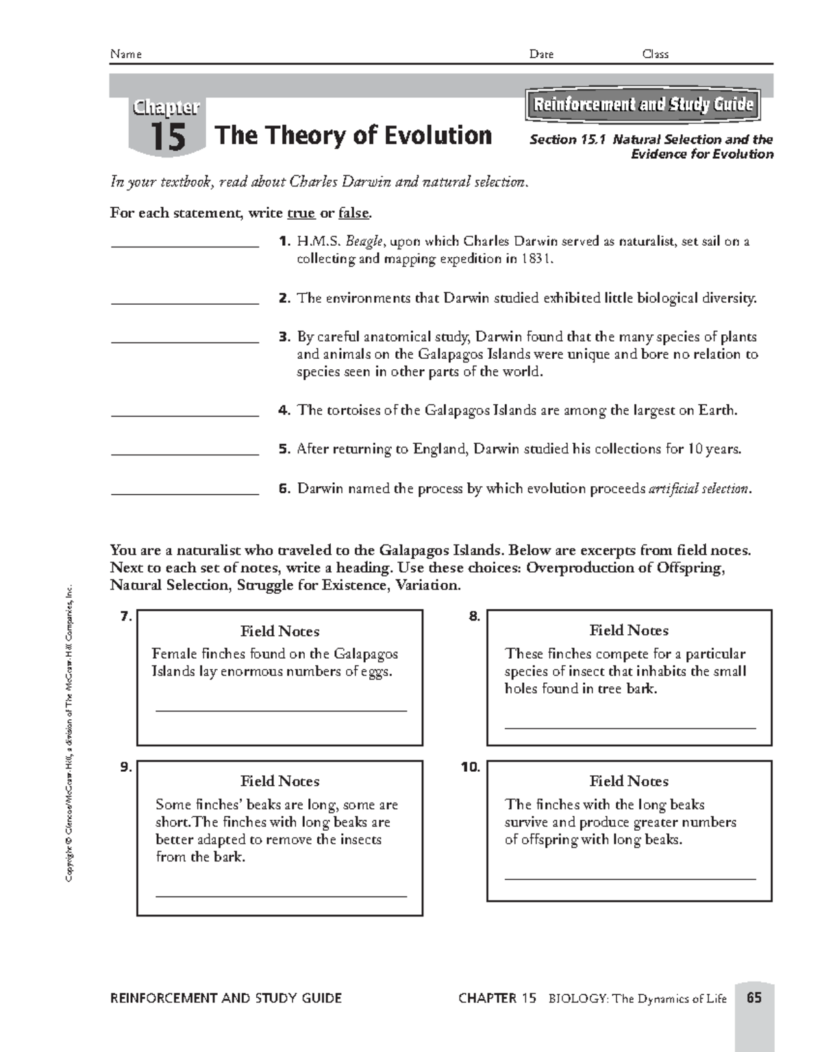 Chapter 15 Worksheet Exploring The Theory Of Evolution In Biology Studocu Chapter 15 Worksheet Exploring The Theory Of Evolution In Biology Studocu