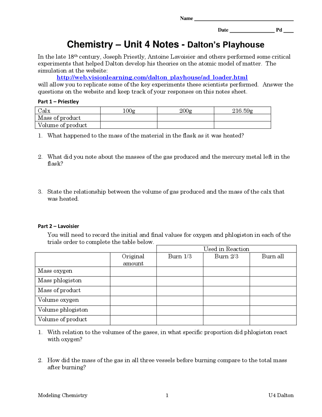 chemistry unit 4 worksheet 3 answers
