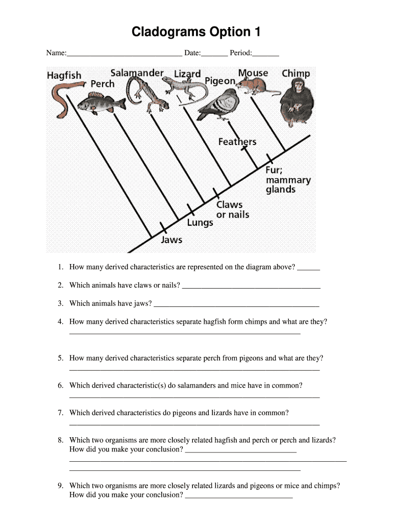 Cladograms Gizmo Answer Key Fill Out Sign Online DocHub