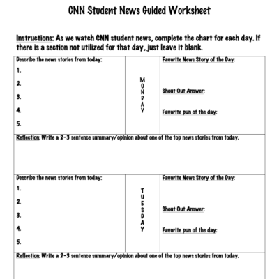 Cnn 10 Worksheet Fill Out Sign Online DocHub