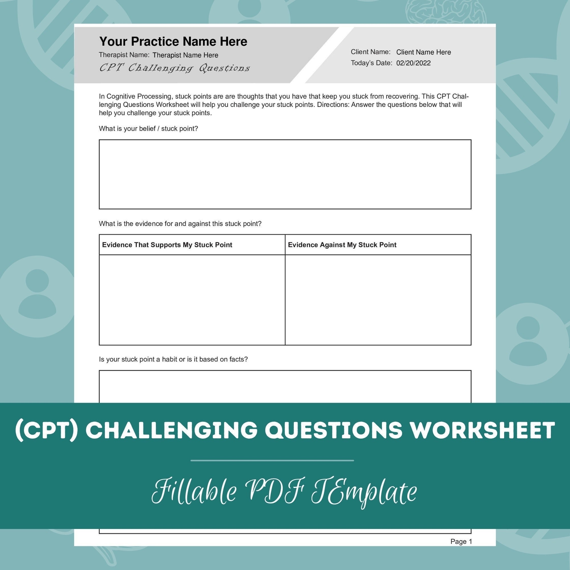 cpt worksheets pdf