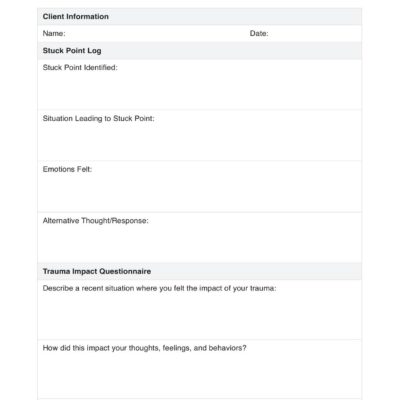 Cognitive Processing Therapy Worksheets
