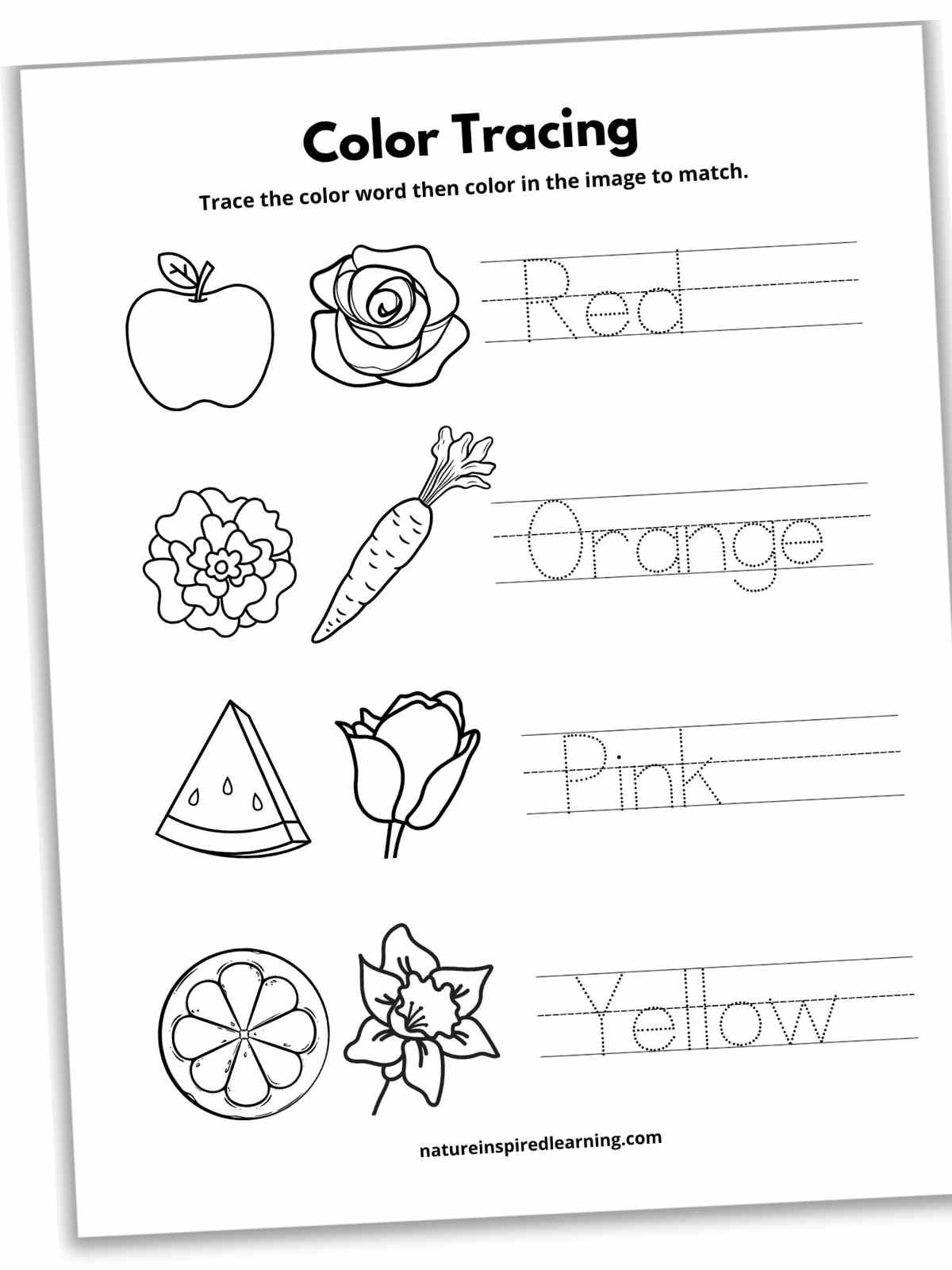 Color Tracing Worksheets Nature Inspired Learning Color Tracing Worksheets Nature Inspired Learning