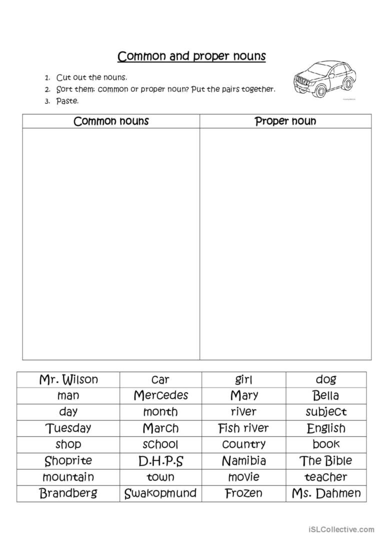 common and proper nouns worksheet pdf
